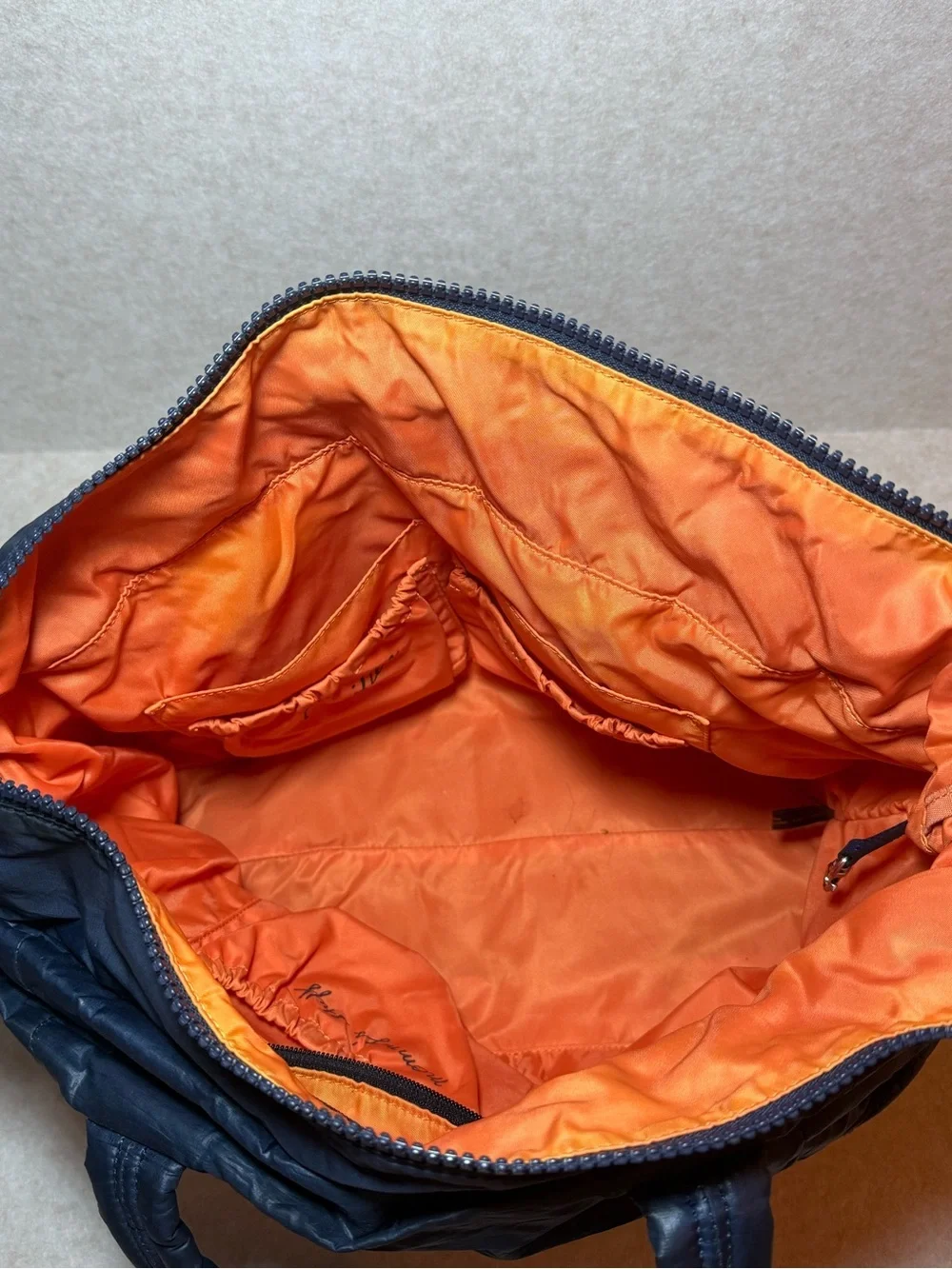 Rebecca Minkoff Yoko Blue Leather Quilted Diaper Bag Shoulder Straps